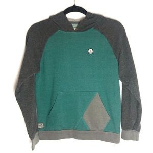 VOLCOM SZ MED GRAY GREEN HOODIE
